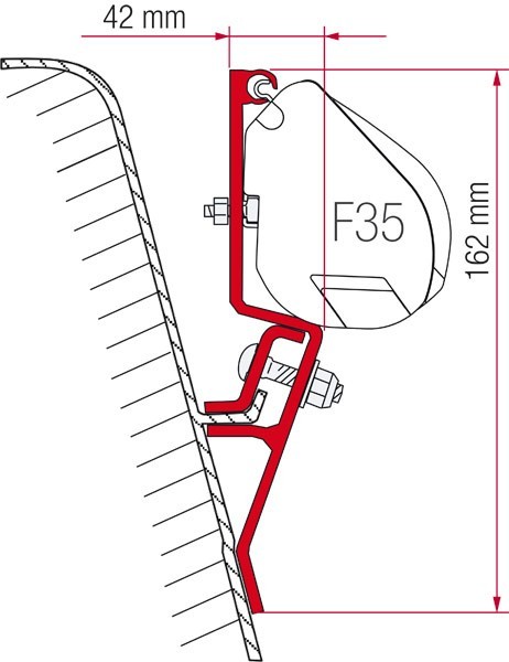 Adaptador toldo f35 PRO t3