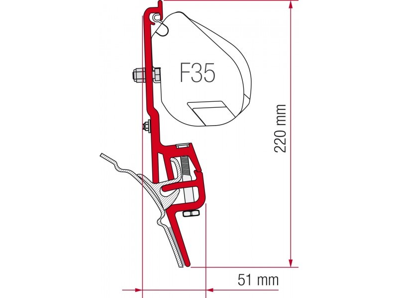 Adaptador toldo f35 PRO brandrup t4