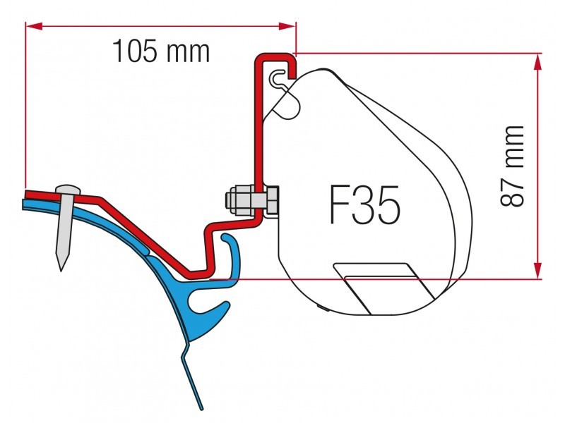 Adaptador toldo f35 PRO t6 kepler