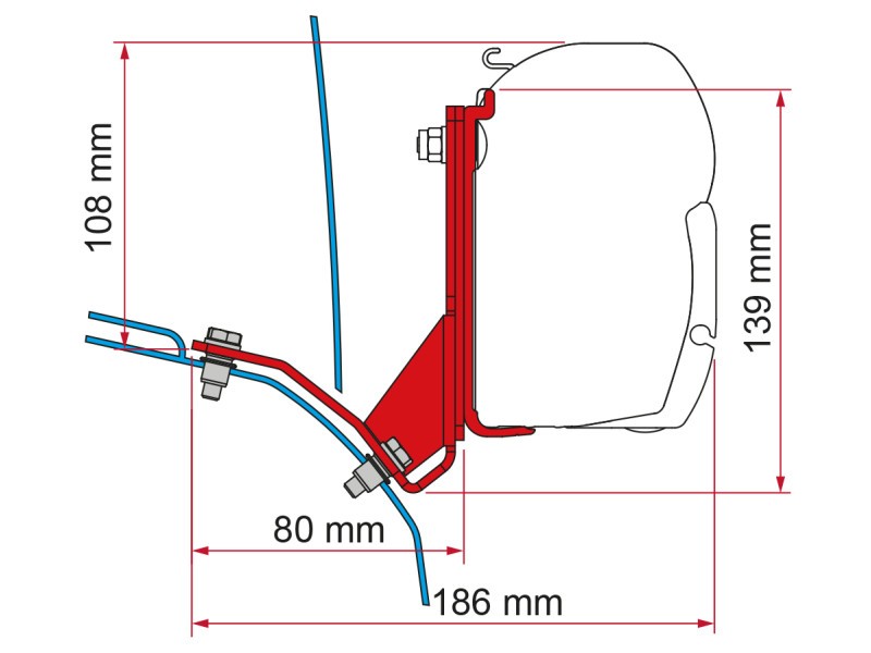 Adaptador FIAMMA F45 Ducato Techo Elevable